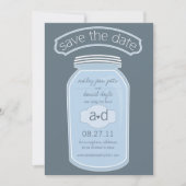 Blue Mason Jar Save the Date (Voorkant)