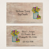 Blue Mason Jar Violas Hang Label Visitekaartjes (Voorkant /achterkant)
