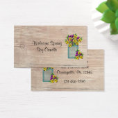 Blue Mason Jar Violas Hang Label Visitekaartjes (Bureau)