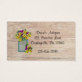 Blue Mason Jar Violas Hang Label Visitekaartjes (Achterkant)