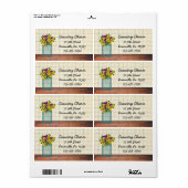 Blue Mason Jar Violas Label (Full Sheet)