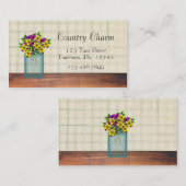 Blue Mason Jar Violas Visitekaartje (Voorkant / Achterkant)