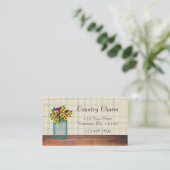 Blue Mason Jar Violas Visitekaartje (Staand voorkant)