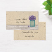 Blue Mason Jar Violets Hang Label Visitekaartjes (Bureau)