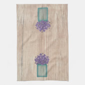 Blue Mason Jar Violets Kitchen Towel Theedoek (Verticaal)