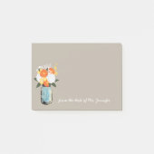 Blue Mason Jar White Hydrangeas Sinaasappel Daisie Post-it® Notes (Voorkant)