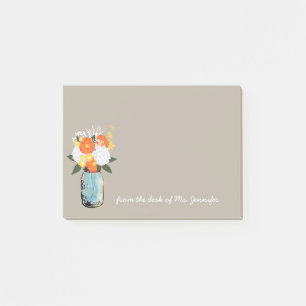 Blue Mason Jar White Hydrangeas Sinaasappel Daisie Post-it® Notes