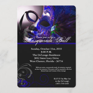 Blue Masquerade Ball Mask Costume Halloween Part Kaart