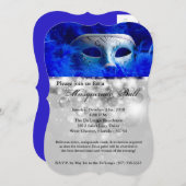 Blue Masquerade Ball Mask Costume Halloween Part Kaart (Voorkant / Achterkant)