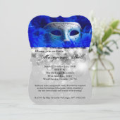 Blue Masquerade Ball Mask Costume Halloween Part Kaart (Staand voorkant)