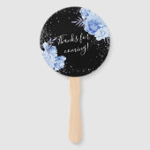 Blue Masquerade Birthday Party Hand Fan Handwaaier (Achterkant)