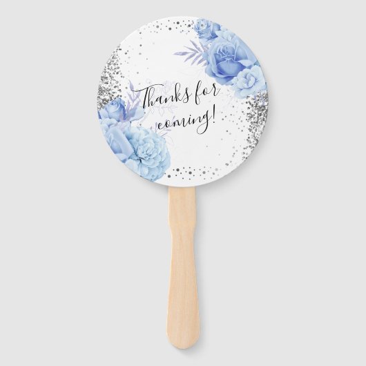 Blue Masquerade Birthday Party Handwaaier (Achterkant)