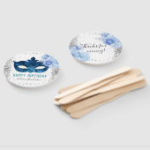 Blue Masquerade Birthday Party Handwaaier (Niet-gemonteerd)