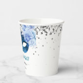 Blue Masquerade Birthday Party Papieren Bekers (Links)