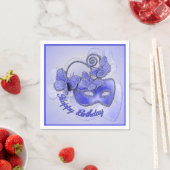 Blue Masquerade Mask Birthday Napkins Servetten (Insitu)