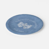 Blue Masquerade Mask Elegant Quinceanera Papieren Bordje (Gekanteld)