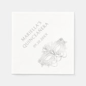 Blue Masquerade Mask Elegant Quinceanera Servet (Voorkant)