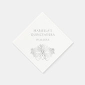 Blue Masquerade Mask Elegant Quinceanera Servet (Hoek)