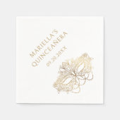 Blue Masquerade Mask Elegant Quinceanera Servet (Voorkant)