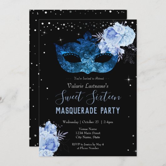 Blue Masquerade Sweet Sixteen (Voorkant / Achterkant)