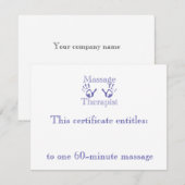 Blue Massage Hands Cadeaubon (Voorkant / Achterkant)