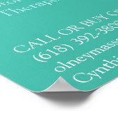 BLUE massage modaliteiten lijst Poster (Hoek)