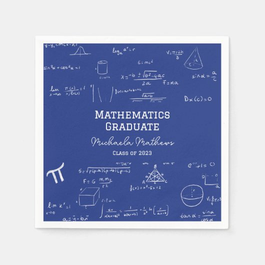 Blue Mathematics Graduate Class of Graduation Servet (Voorkant)