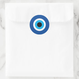 Blue Mati Evil Eye icoon stickers voor bruiloft
