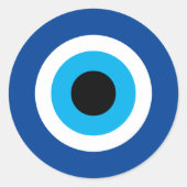 Blue Mati Evil Eye icoon stickers voor bruiloft (Voorkant)