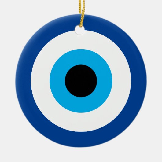 Blue Mati Evil Eye keramische ornament (Voorkant)