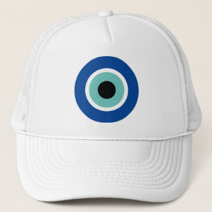 Blue Mati Evil Eye luck & protection logo Trucker Pet