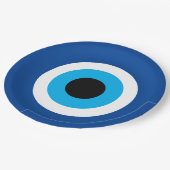 Blue Mati Evil Eye Nazar bruiloft Papieren Bordje (Gekanteld)