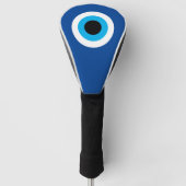Blue Mati Evil Eye nazar golf driver head cover (Voorkant)