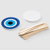 Blue Mati Evil Eye symbool bruiloft hand fans Handwaaier (Niet-gemonteerd)