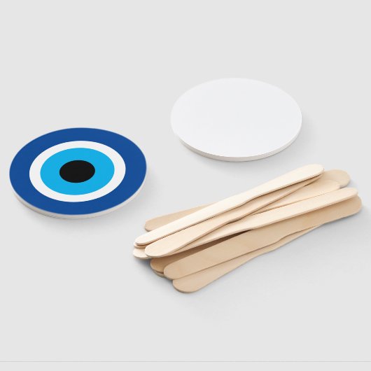 Blue Mati Evil Eye symbool bruiloft hand fans Handwaaier (Niet-gemonteerd)