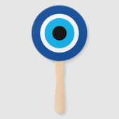 Blue Mati Evil Eye symbool bruiloft hand fans Handwaaier (Voorkant)