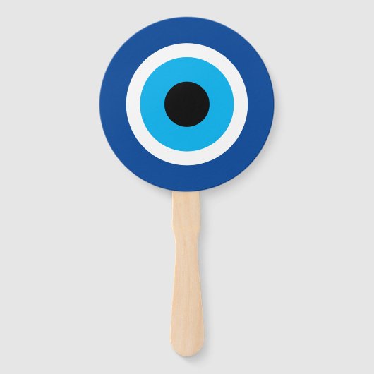 Blue Mati Evil Eye symbool bruiloft hand fans Handwaaier (Voorkant)