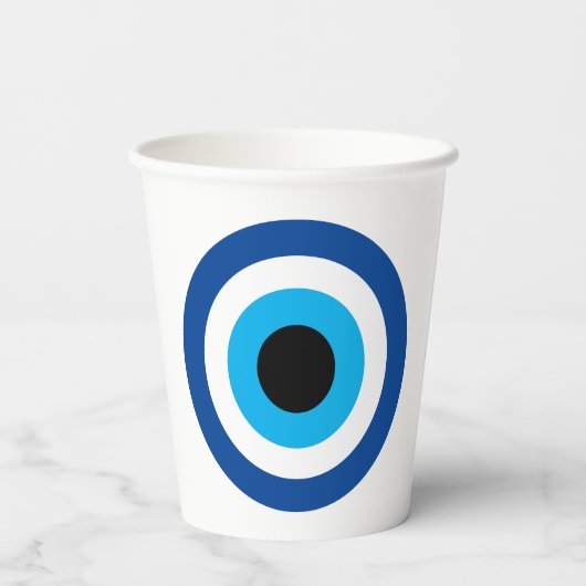 Blue Mati Evil Eye symbool papieren bekers voor fe (Achterkant)