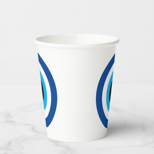 Blue Mati Evil Eye symbool papieren bekers voor fe (Links)