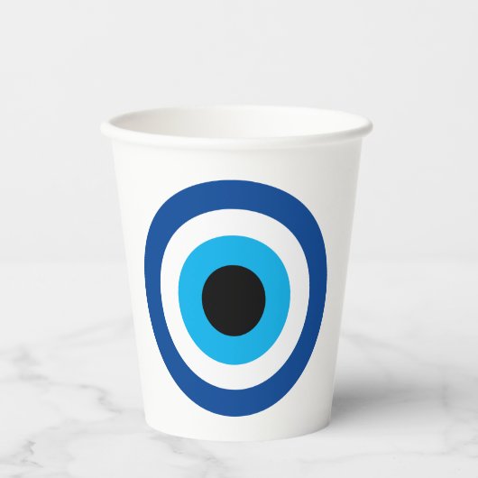 Blue Mati Evil Eye symbool papieren bekers voor fe (Voorkant)