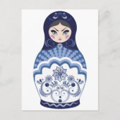 Blue Matryoshka Doll Briefkaart (Voorkant)