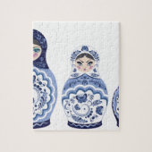 Blue Matryoshka Dolls Legpuzzel (Verticaal)
