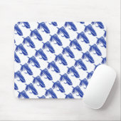 "Blue Matuka - Tiled" klassieke forel Fly Mousepad Muismat (Met muis)