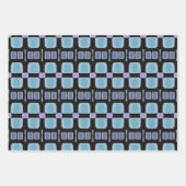 Blue Mauve Paars Black Inpakpapier Vel (Voorkant)