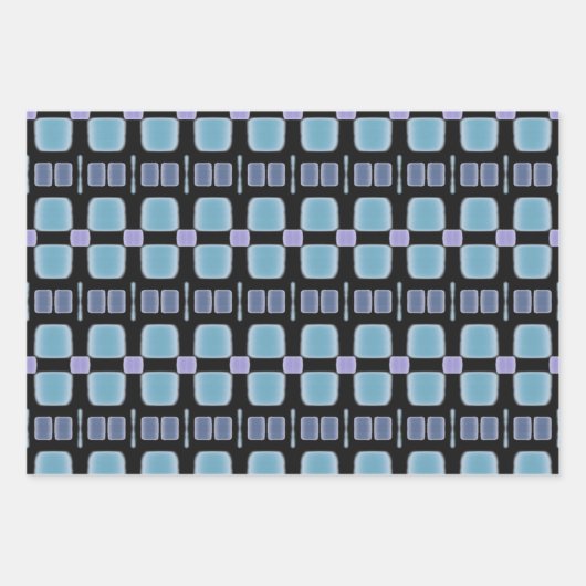 Blue Mauve Paars Black Inpakpapier Vel (Voorkant)