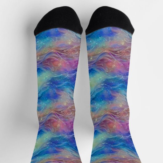 Blue Mauve White Parly Floaty Swirls Sokken (Top)