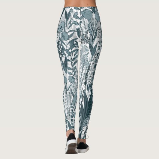 Blue Maximalist Garden Leggings (Achterkant)