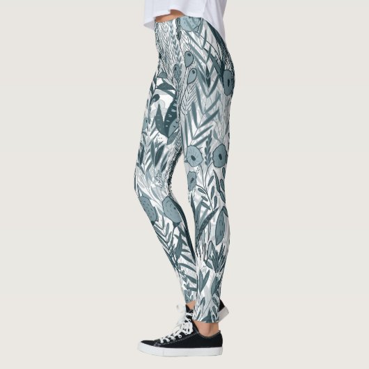 Blue Maximalist Garden Leggings (Links)