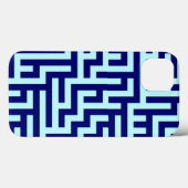Blue Maze Art Patroon Case-Mate iPhone Case (Achterkant (horizontaal))