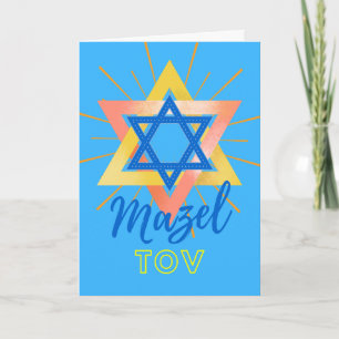 Blue Mazel Tov Bold Colorful Star van David Kaart